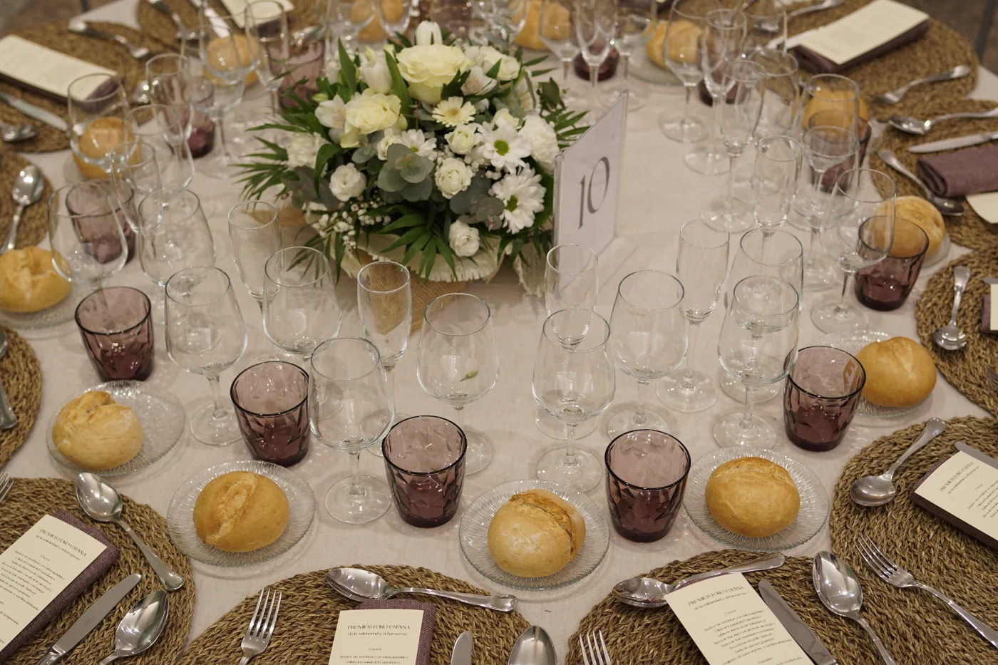 Servicio en mesa para evento privado en Madrid